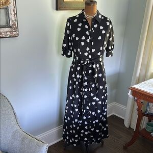 Black and White Heart Print Women's Dress